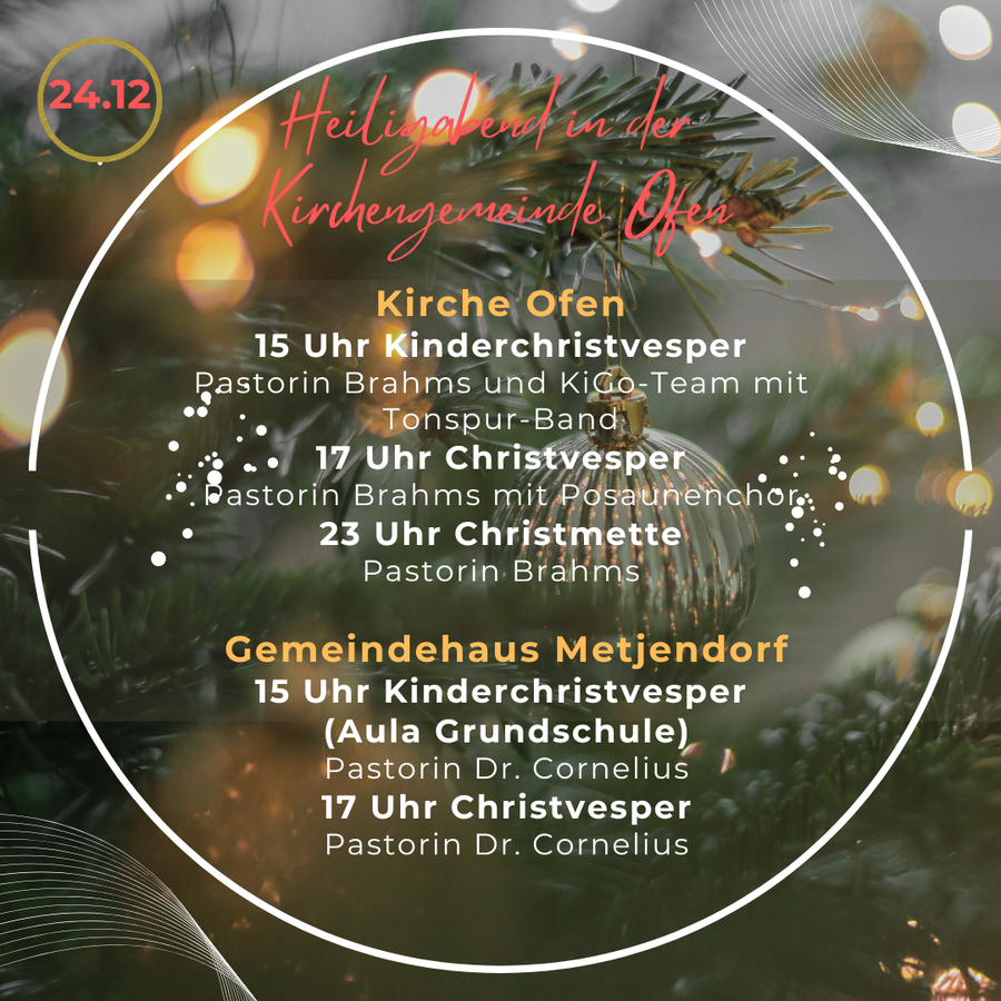 Übersicht Heiligabend