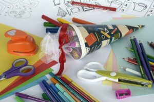 school cone, sugar bag, back to school, school enrollment, school, first class, school introduction, multicoloured, first grader, surprise, training, sweets, writing accessories, felt tip pens, colored pencils, crayons, pens, draw, to dye, colour pencils, to paint, chalk, exercises, scissors, paper, colored paper, handcraft, to cut, colorful, coloured, pencil, stationery, sharpen, coupon, school cone, scissors, scissors, scissors, scissors, scissors, handcraft, stationery, coupon
